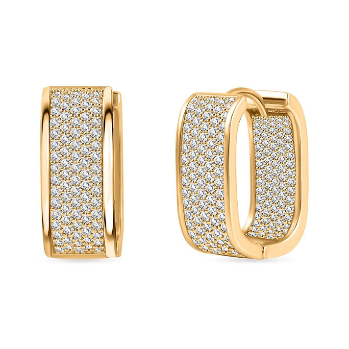 Designer Close Out -White Cubic Zirconia Hoop Earrings 7778576 1