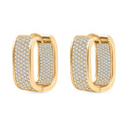 Designer Close Out -White Cubic Zirconia Hoop Earrings