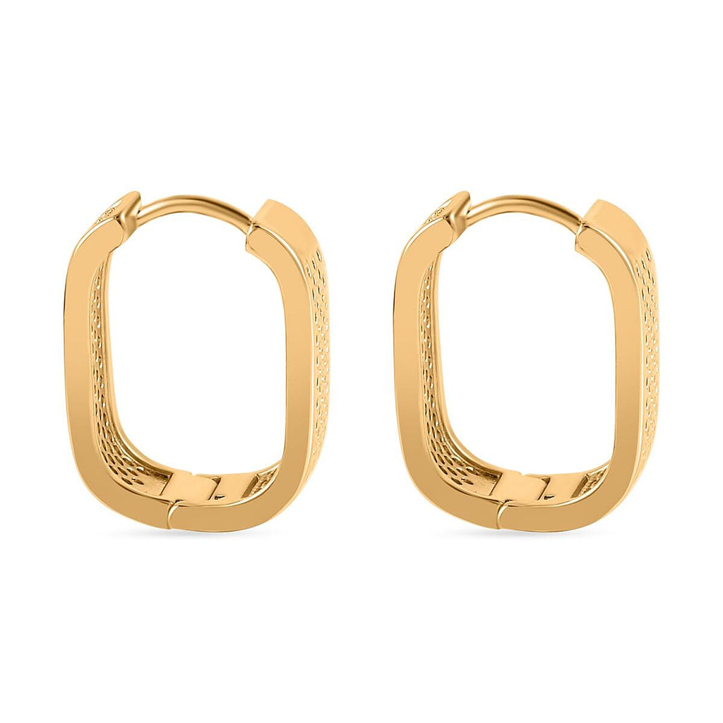Designer Close Out -White Cubic Zirconia Hoop Earrings