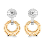 Designer Inspired- White Cubic Zirconia Earring with Push Back in White & Yellow Gold Tone