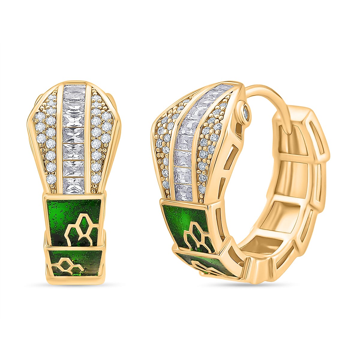 Designer Inspired - White Cubic Zirconia Earring with Clasp 8151165 0