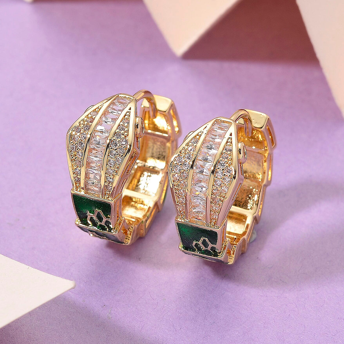Designer Inspired - White Cubic Zirconia Earring with Clasp 8151165 2