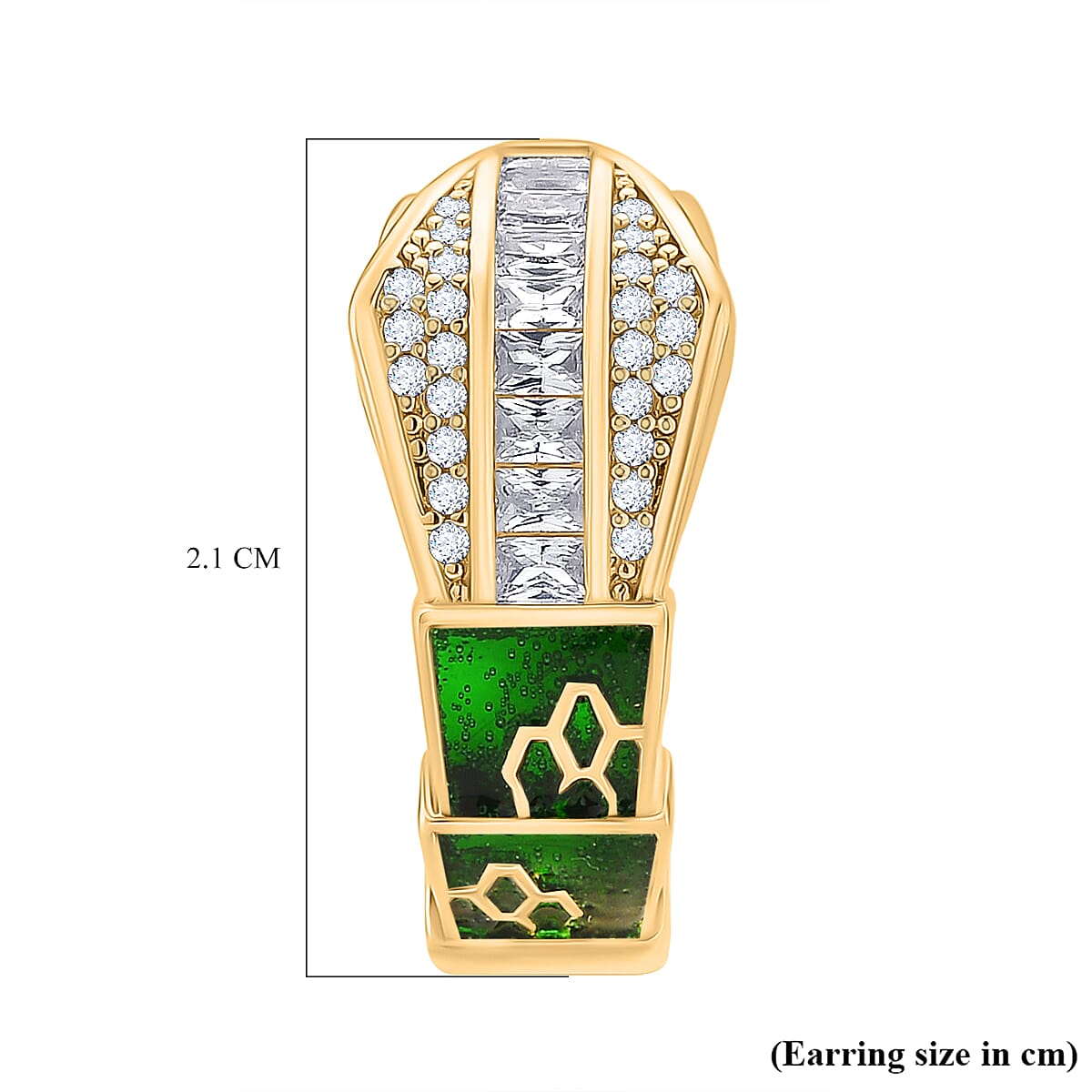 Designer Inspired - White Cubic Zirconia Earring with Clasp 8151165 6