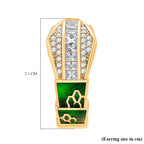 Designer Inspired - White Cubic Zirconia Earring with Clasp