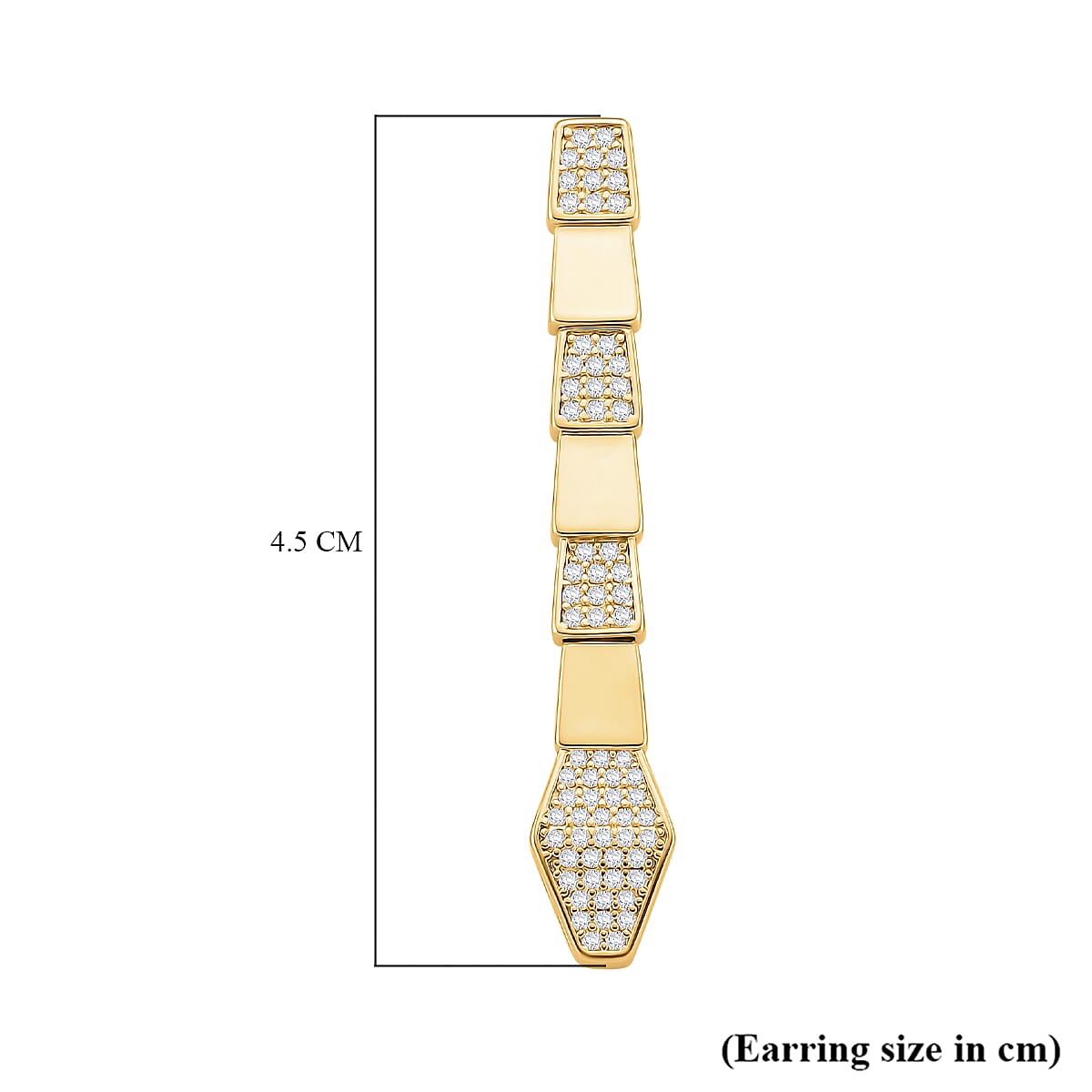 White Cubic Zirconia Earring with Push Back in Yellow Gold Plated 8211525 5