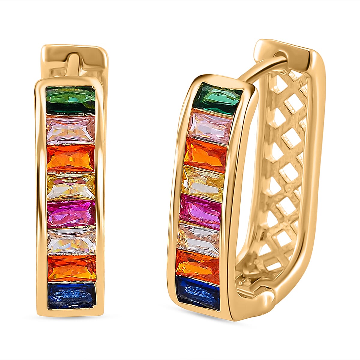 Multi Color Cubic Zirconia Earring in Yellow Tone 7879663 0