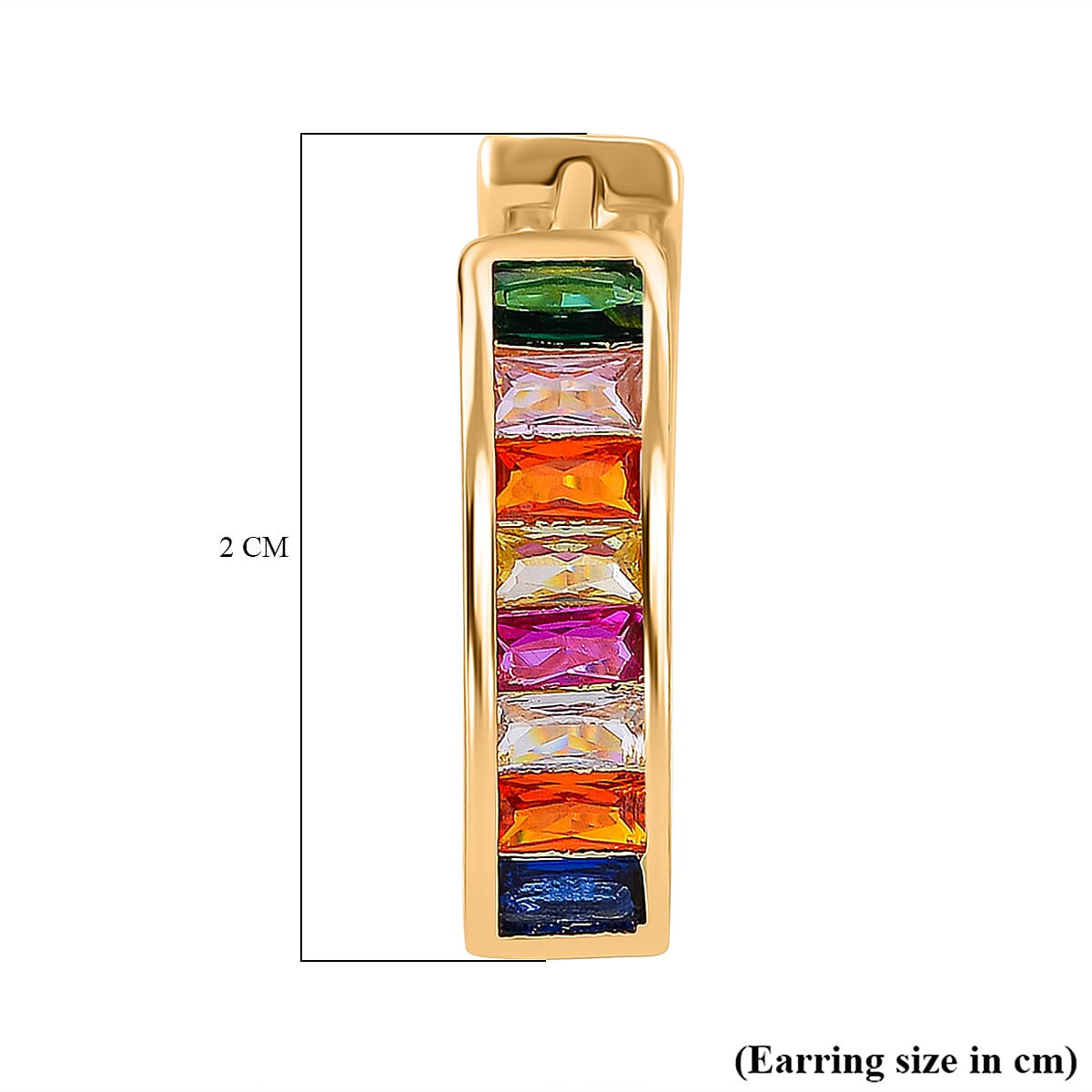 Multi Color Cubic Zirconia Earring in Yellow Tone 7879663 5