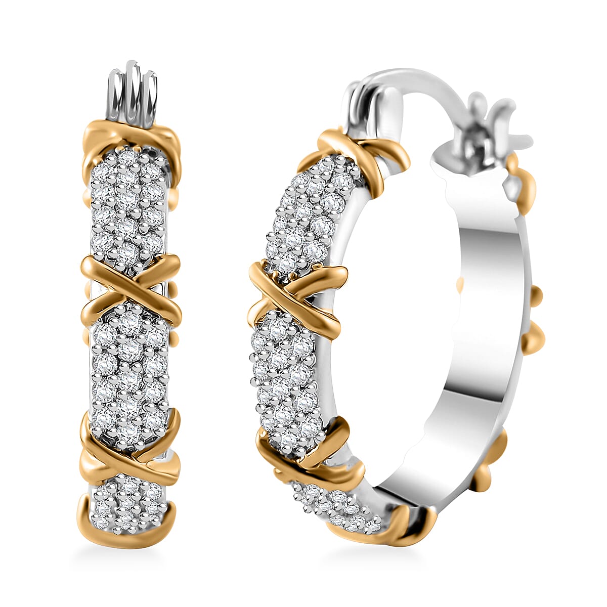 Designer Inspiration - Cubic Zirconia Criss Cross Earrings 7952096 0