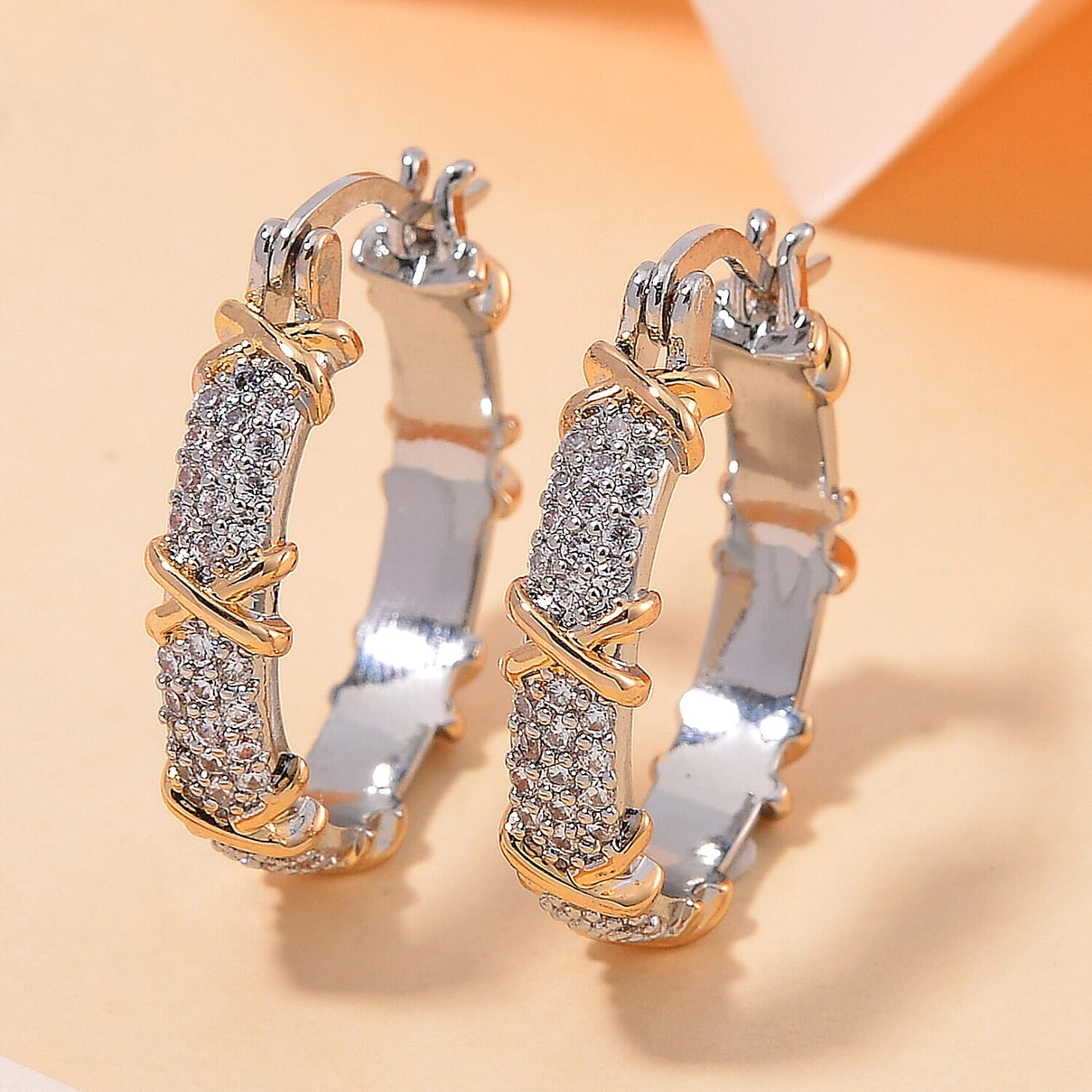 Designer Inspiration - Cubic Zirconia Criss Cross Earrings 7952096 2