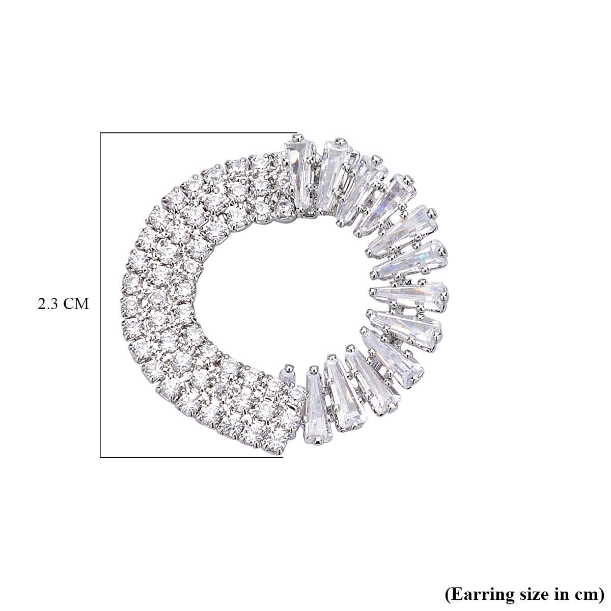 Simulated Diamond Earrings (With Push Back) in Silver Tone 7273158 4
