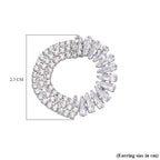 Simulated Diamond Earrings (With Push Back) in Silver Tone
