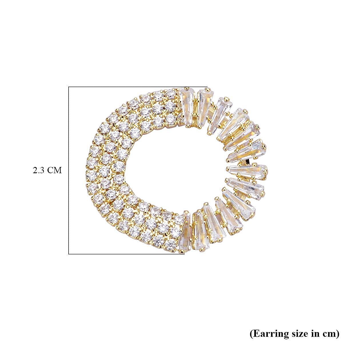 Simulated Diamond Earrings (With Push Back) in Gold Tone 7273166 4