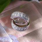 Cubic Zirconia Half-Eternity Hoop Earrings in Rhodium Overlay Sterling Silver