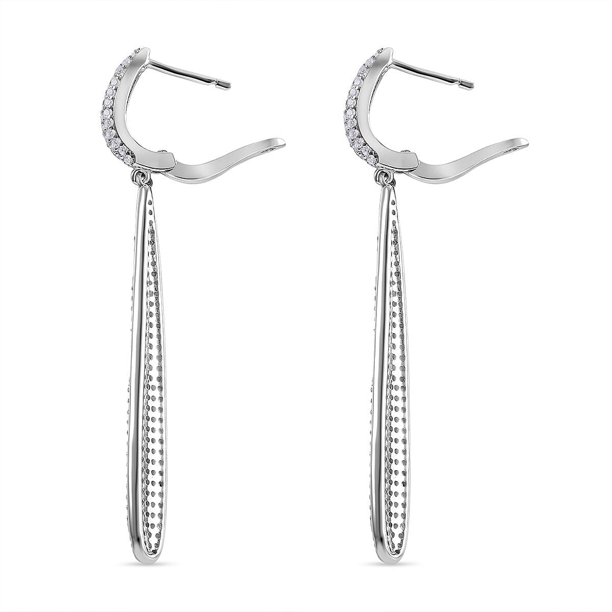 NY Closeout - Cubic Zirconia Chandelier Drop Earrings in Rhodium Overlay Sterling Silver 7682163 5