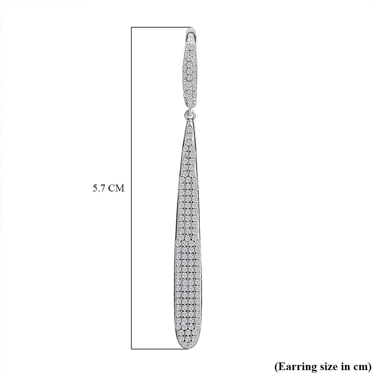 NY Closeout - Cubic Zirconia Chandelier Drop Earrings in Rhodium Overlay Sterling Silver 7682163 6