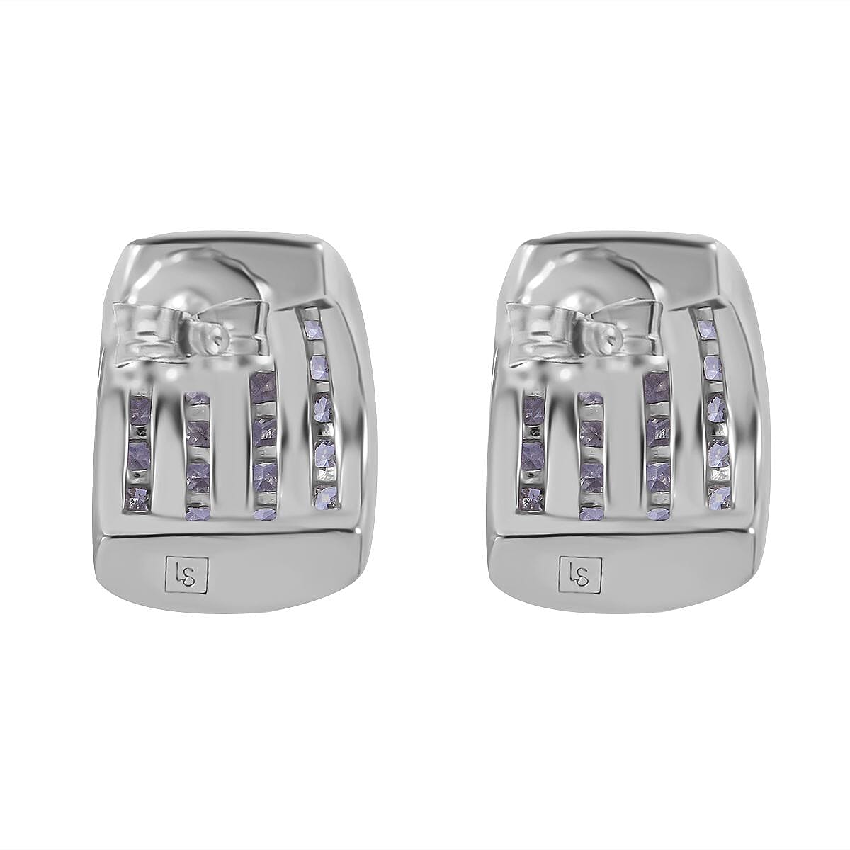 White Cubic Zirconia Earrings in Rhodium Overlay Sterling Silver, Silver Wt. 5.73 Gms, 3.120  Ct. 7697987 4