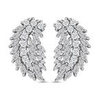 Cubic Zirconia Angel Wing Earrings in Rhodium Overlay Sterling Silver
