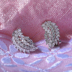 Cubic Zirconia Angel Wing Earrings in Rhodium Overlay Sterling Silver