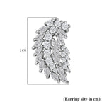 Cubic Zirconia Angel Wing Earrings in Rhodium Overlay Sterling Silver