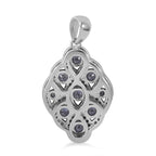 NY Closeout - Zirconia Cluster Pendant in Rhodium Overlay Sterling Silver