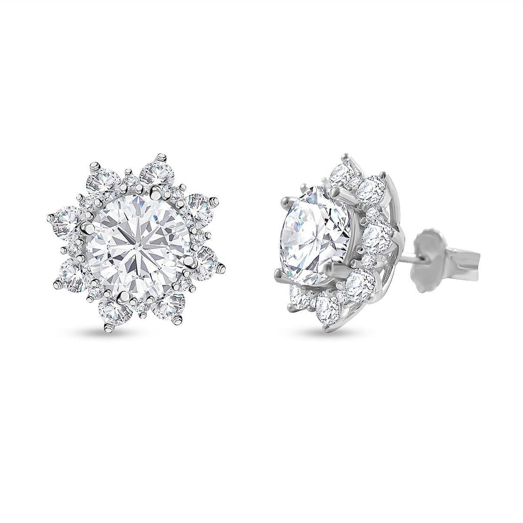 Lustro Stella - Cubic Zirconia Earrings in Rhodium Overlay Sterling Silver