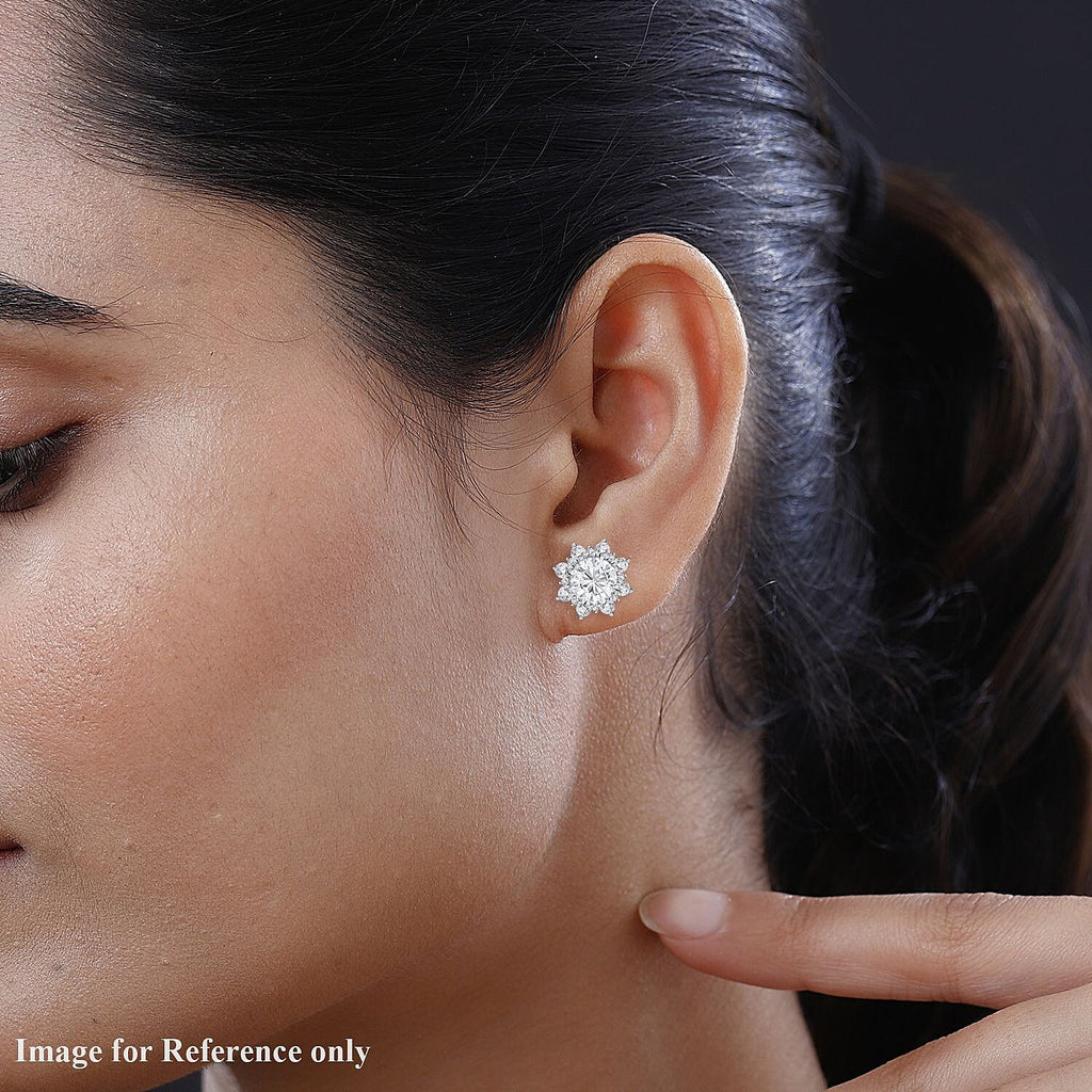 Lustro Stella - Cubic Zirconia Earrings in Rhodium Overlay Sterling Silver