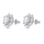 Lustro Stella - Cubic Zirconia Earrings in Rhodium Overlay Sterling Silver