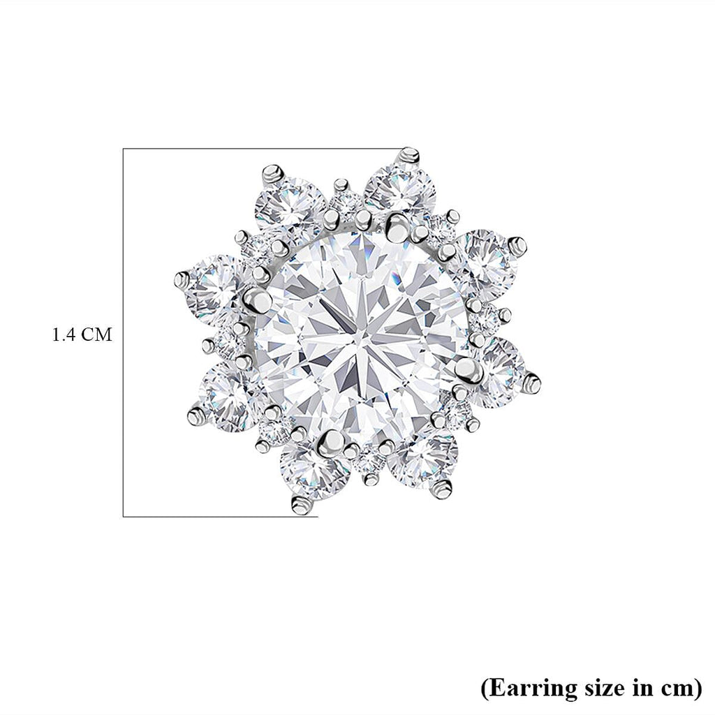Lustro Stella - Cubic Zirconia Earrings in Rhodium Overlay Sterling Silver