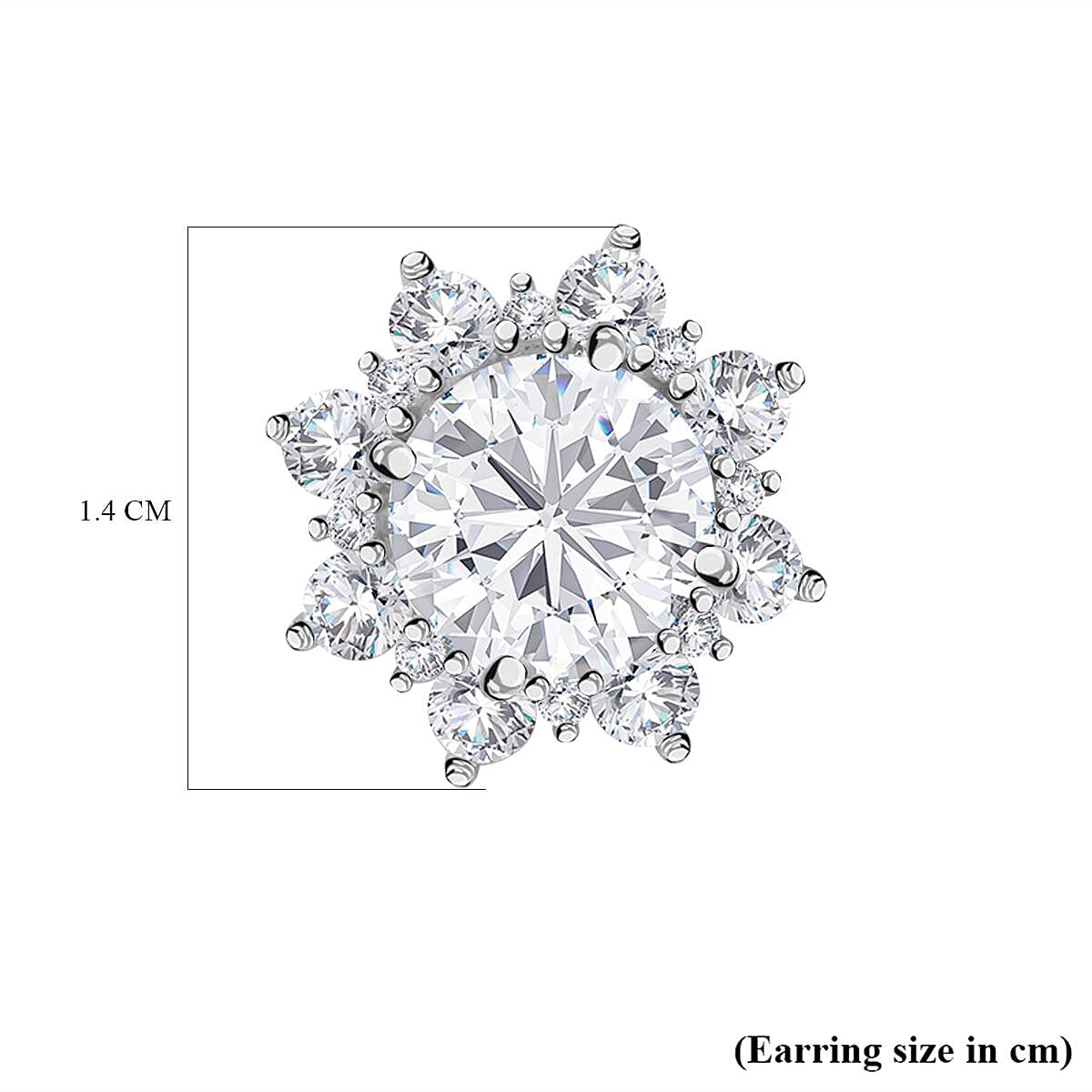 Lustro Stella - Cubic Zirconia Earrings in Rhodium Overlay Sterling Silver 7681587 4