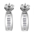 White Cubic Zirconia Earring in Rhodium Overlay Sterling Silver 1.52 Ct.