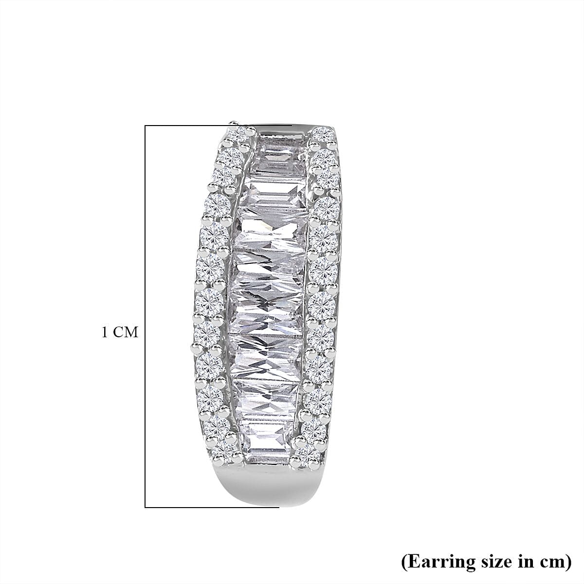 White Cubic Zirconia Earrings in Rhodium Overlay Sterling Silver 1.52 ct. 7813521 5
