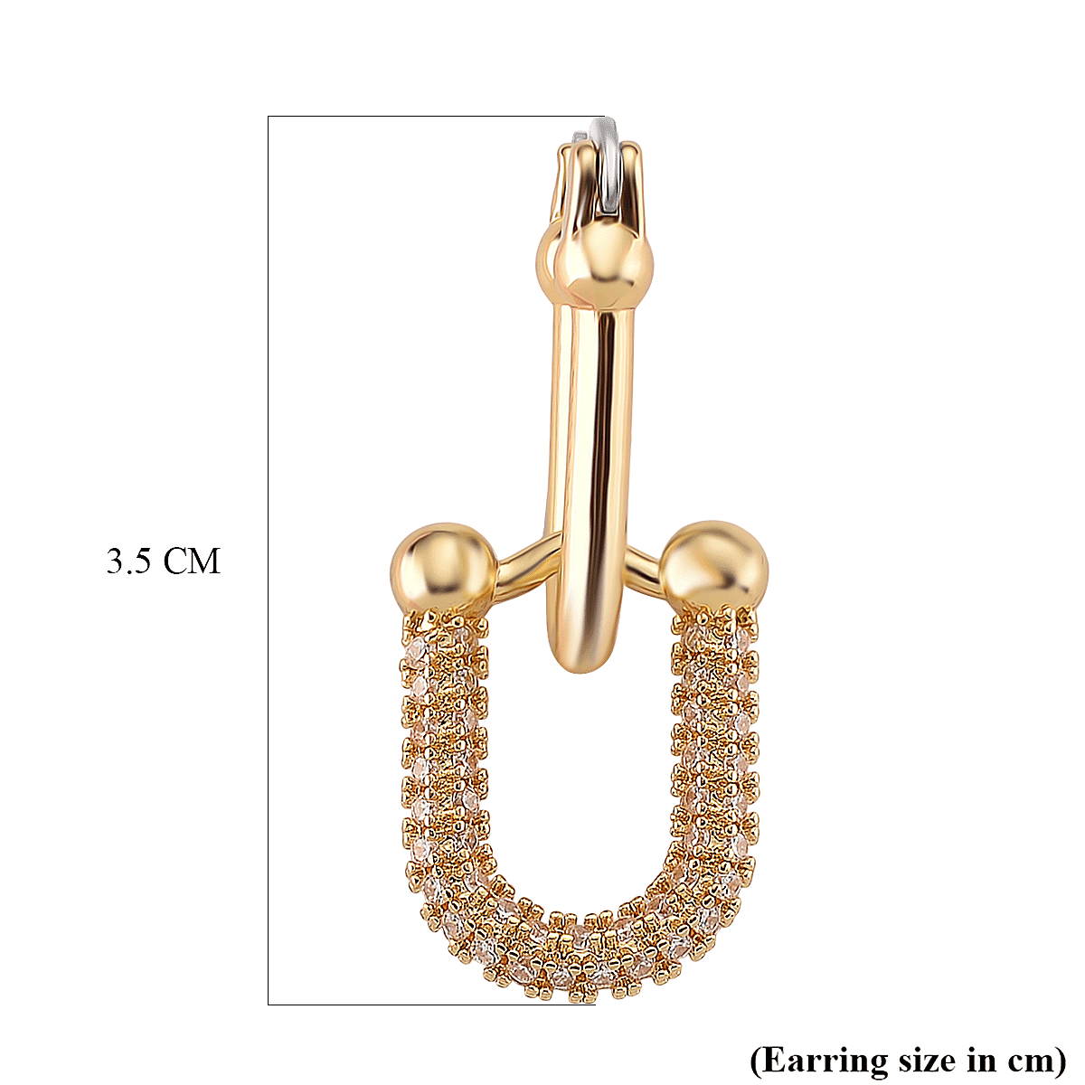 Designer Inspired - White Cubic Zirconia Industrial Earrings with Clasp 8160776 5