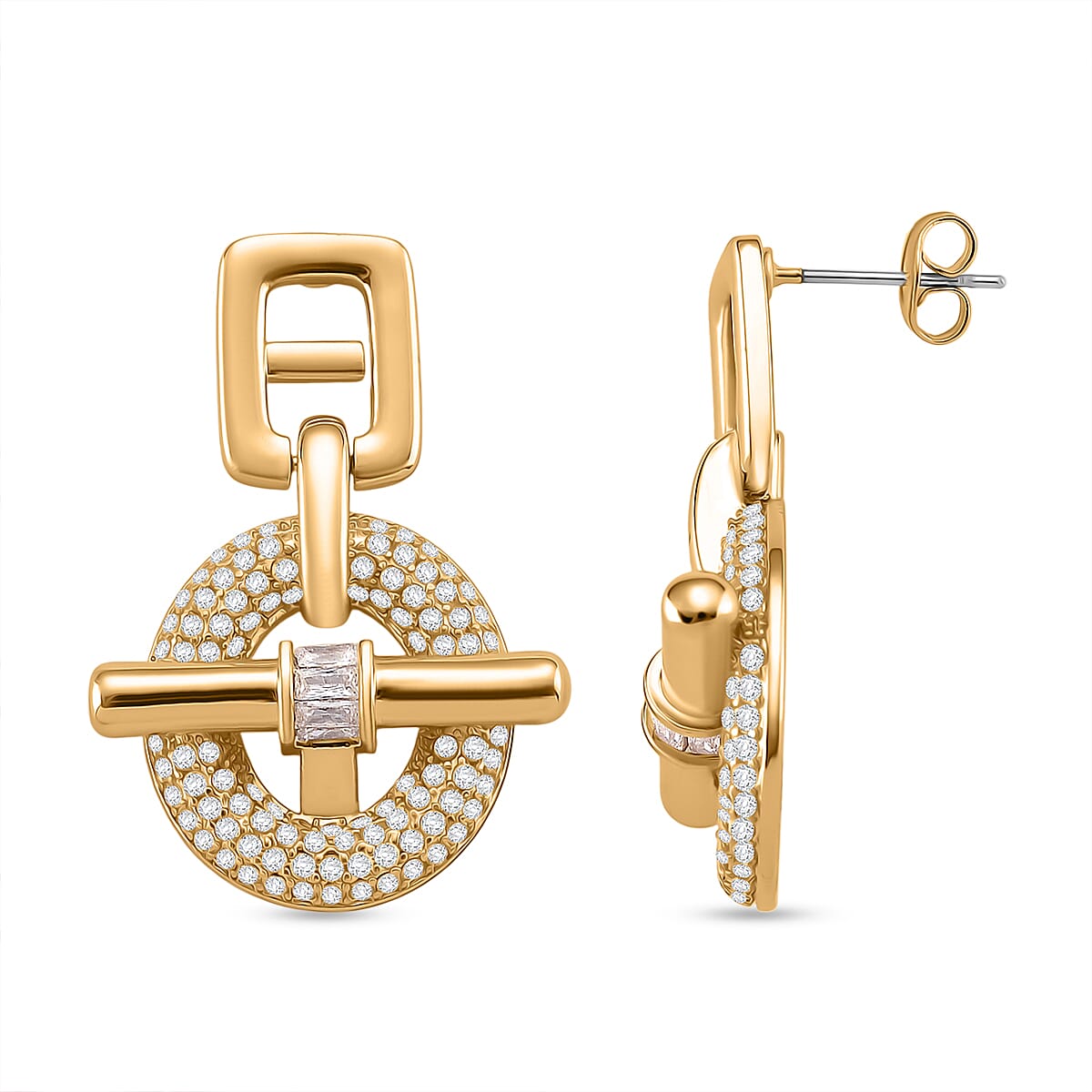 White Cubic Zirconia Earring with Push Back 8160733 0