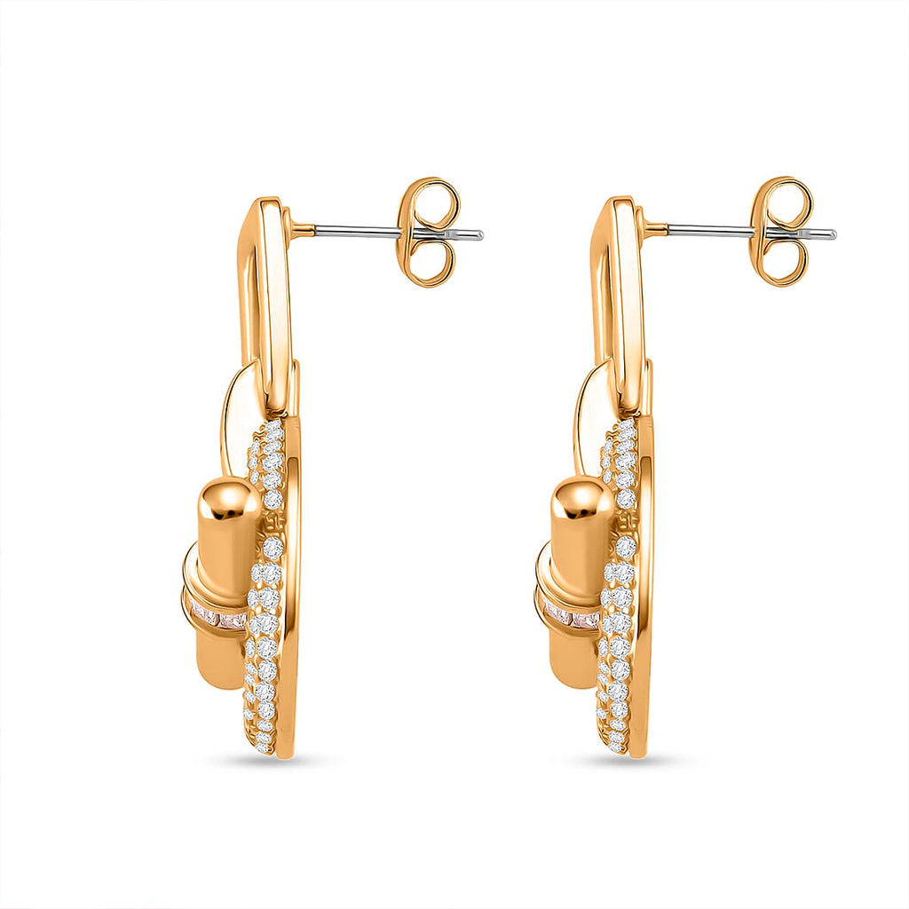 White Cubic Zirconia Earring with Push Back