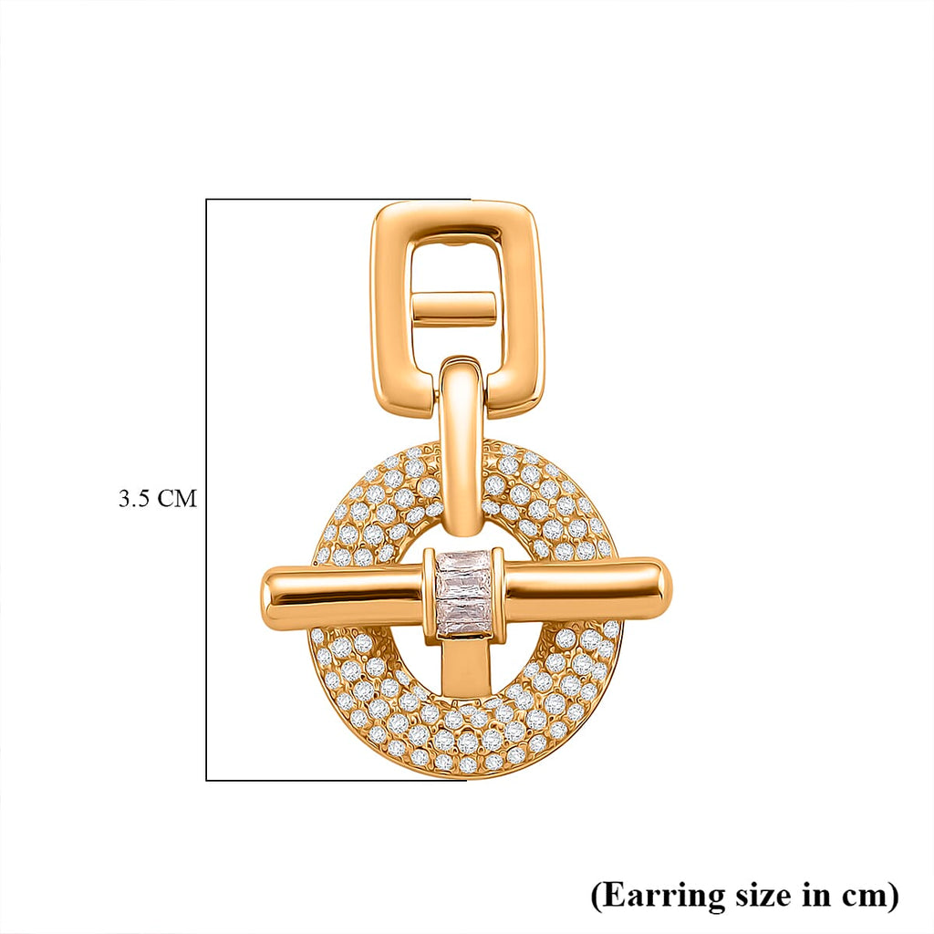 White Cubic Zirconia Earring with Push Back