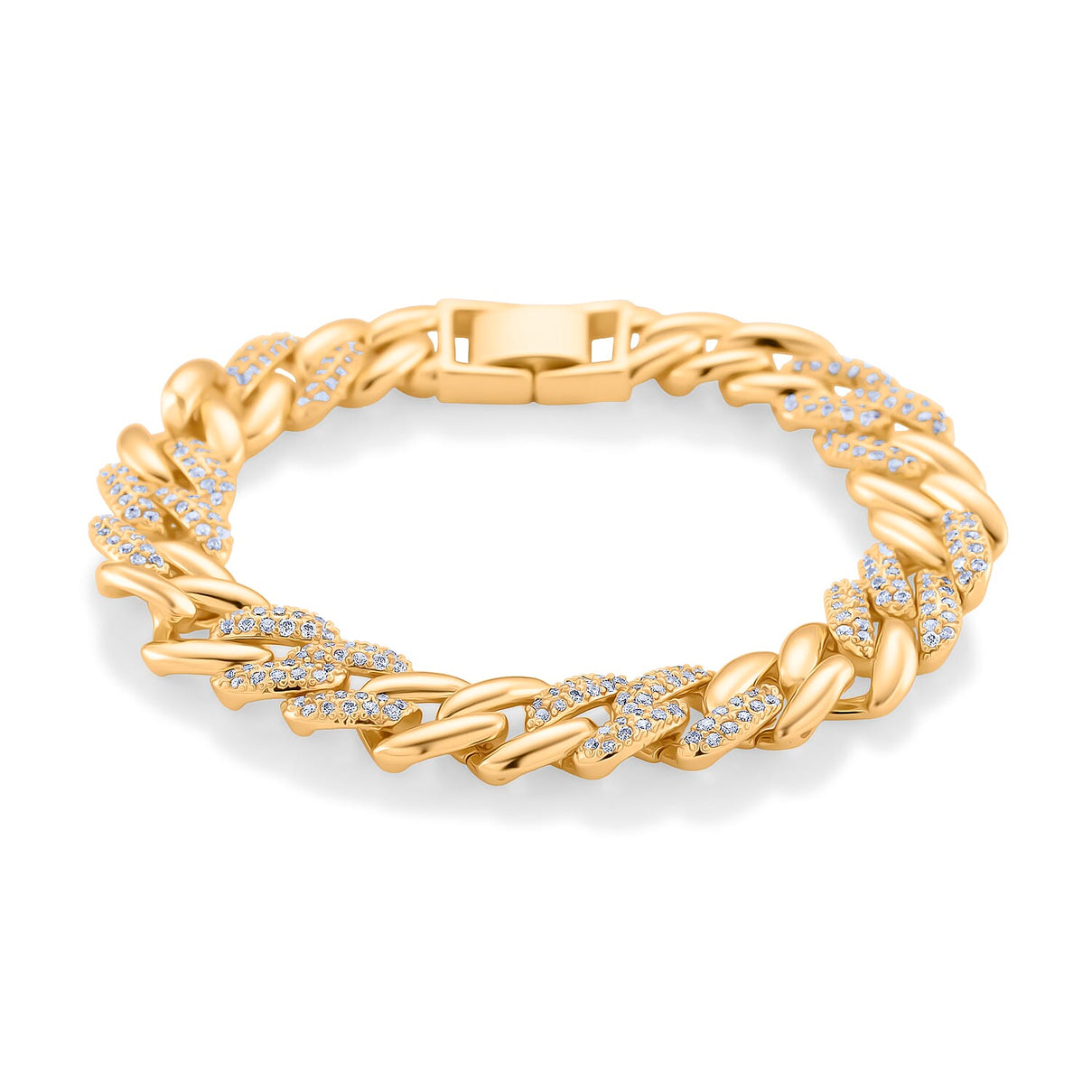 White Cubic Zirconia Bracelet (Size - 7.25) in Yellow Gold Tone 1.00 Ct. V32492382 0