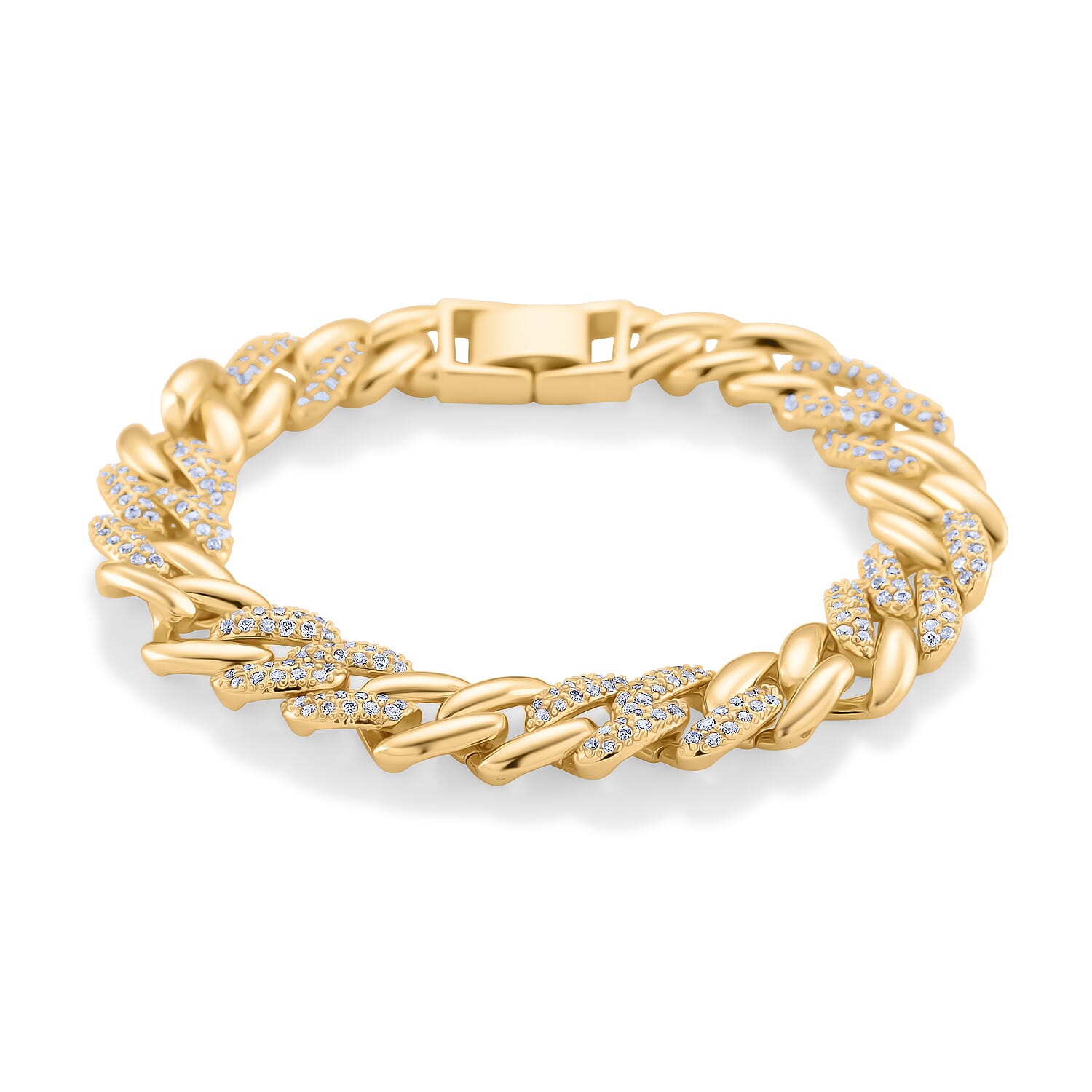 White Cubic Zirconia Bracelet (Size - 7.25) in Yellow Gold Tone 1.00 Ct. V32492382 0