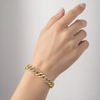 White Cubic Zirconia Bracelet (Size - 7.25) in Yellow Gold Tone 1.00 Ct.