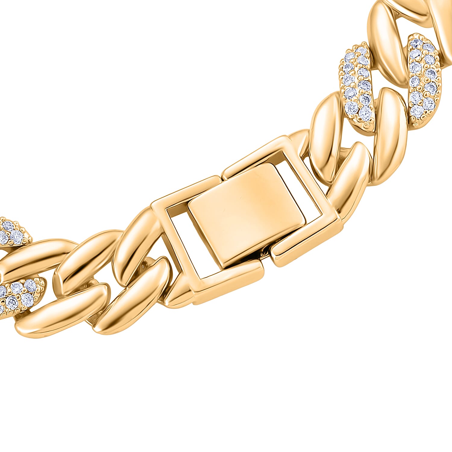 White Cubic Zirconia Bracelet (Size - 7.25) in Yellow Gold Tone 1.00 Ct. V32492382 4