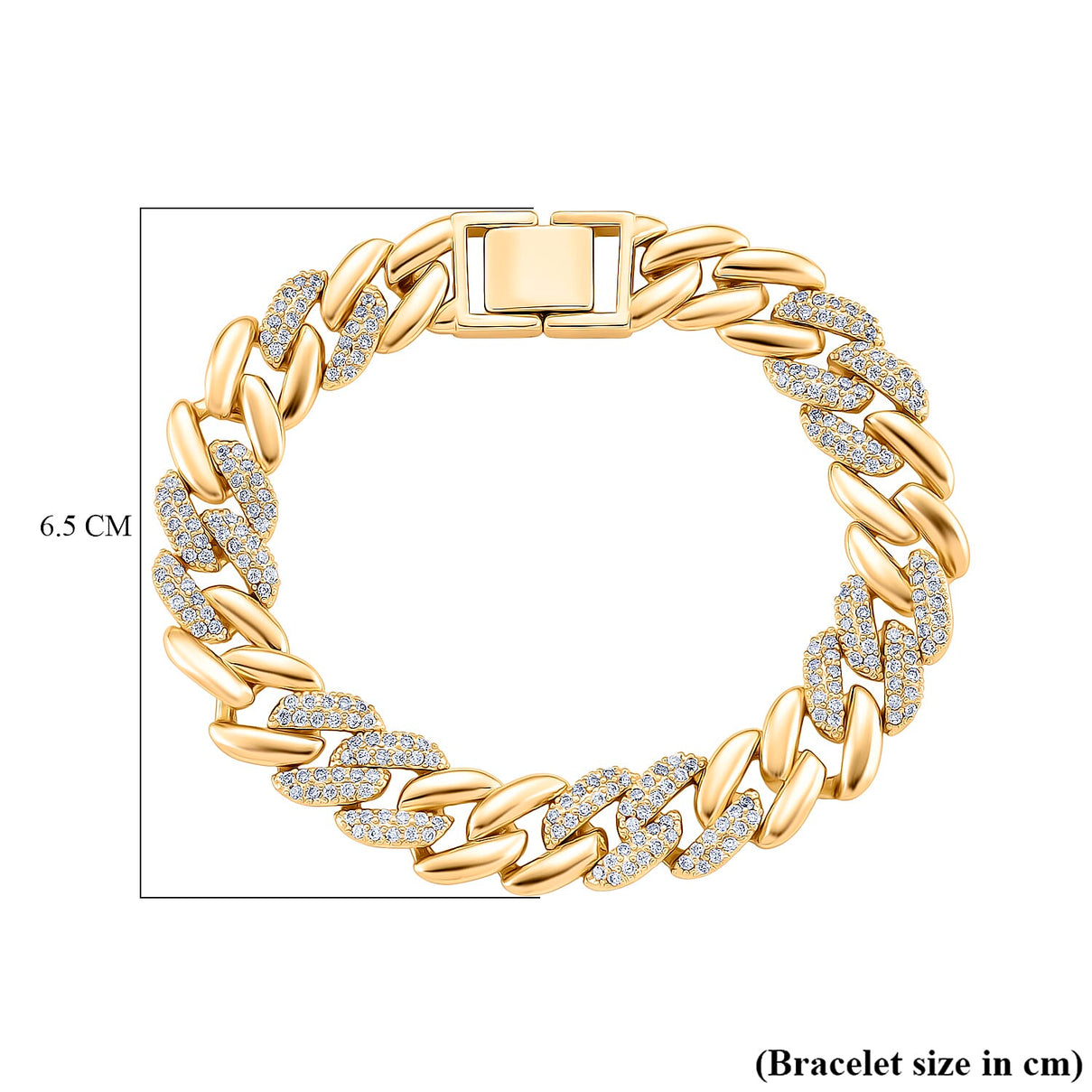 White Cubic Zirconia Bracelet (Size - 7.25) in Yellow Gold Tone 1.00 Ct. V32492382 5