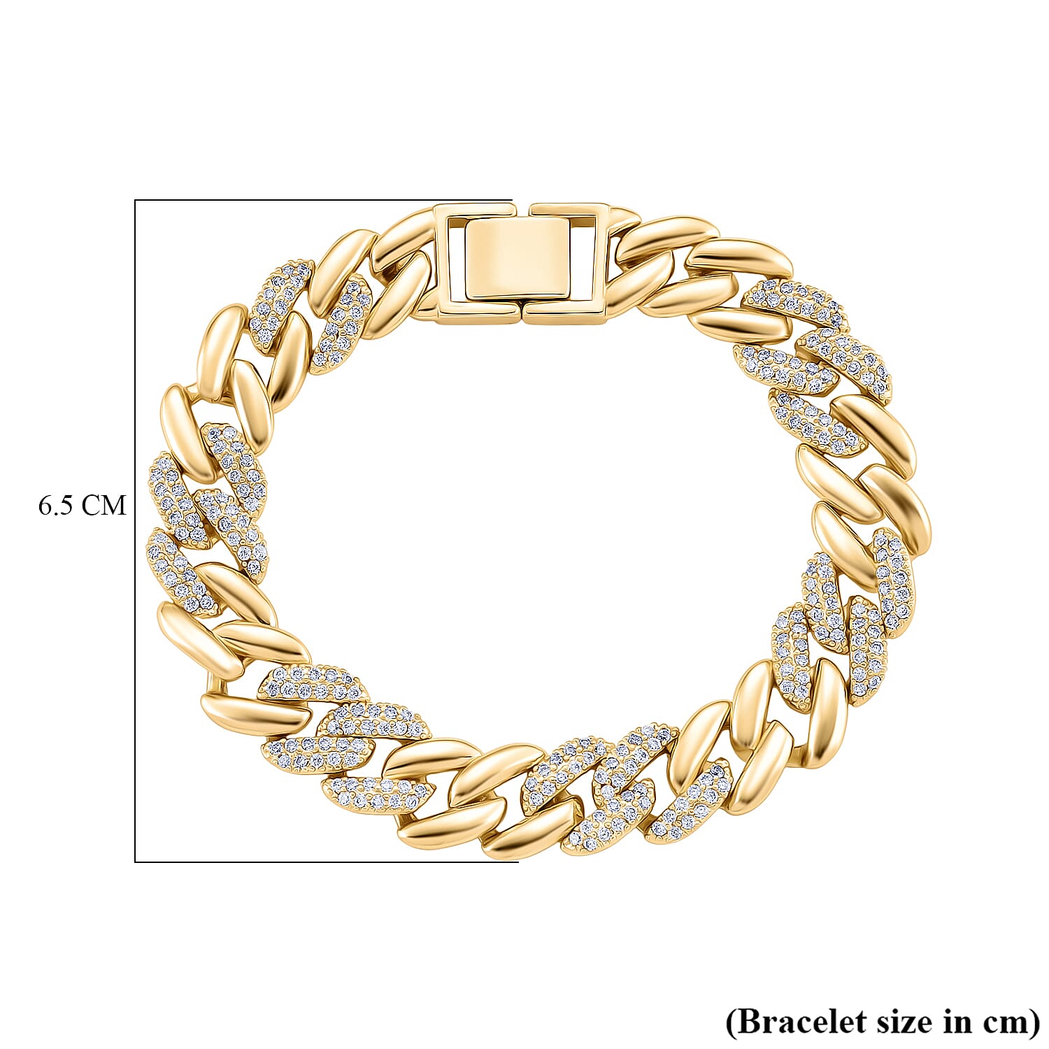 White Cubic Zirconia Bracelet (Size - 7.25) in Yellow Gold Tone 1.00 Ct. V32492382 5