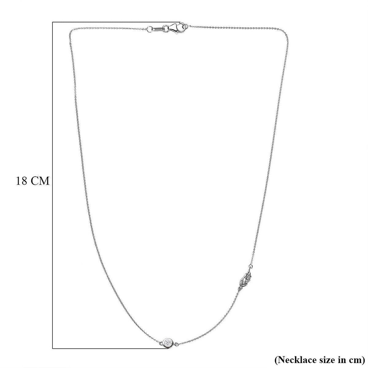 Cubic Zirconia Solitaire Necklace (Size - 20) in Platinum Overlay Sterling Silver 7574850 5