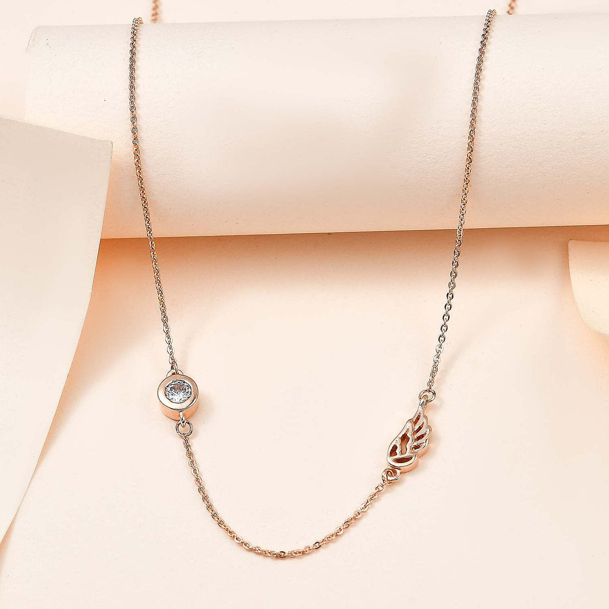 Cubic Zirconia Solitaire Necklace (Size - 20) in 18K Rose Gold Vermeil Plated Sterling Silver 7574851 3