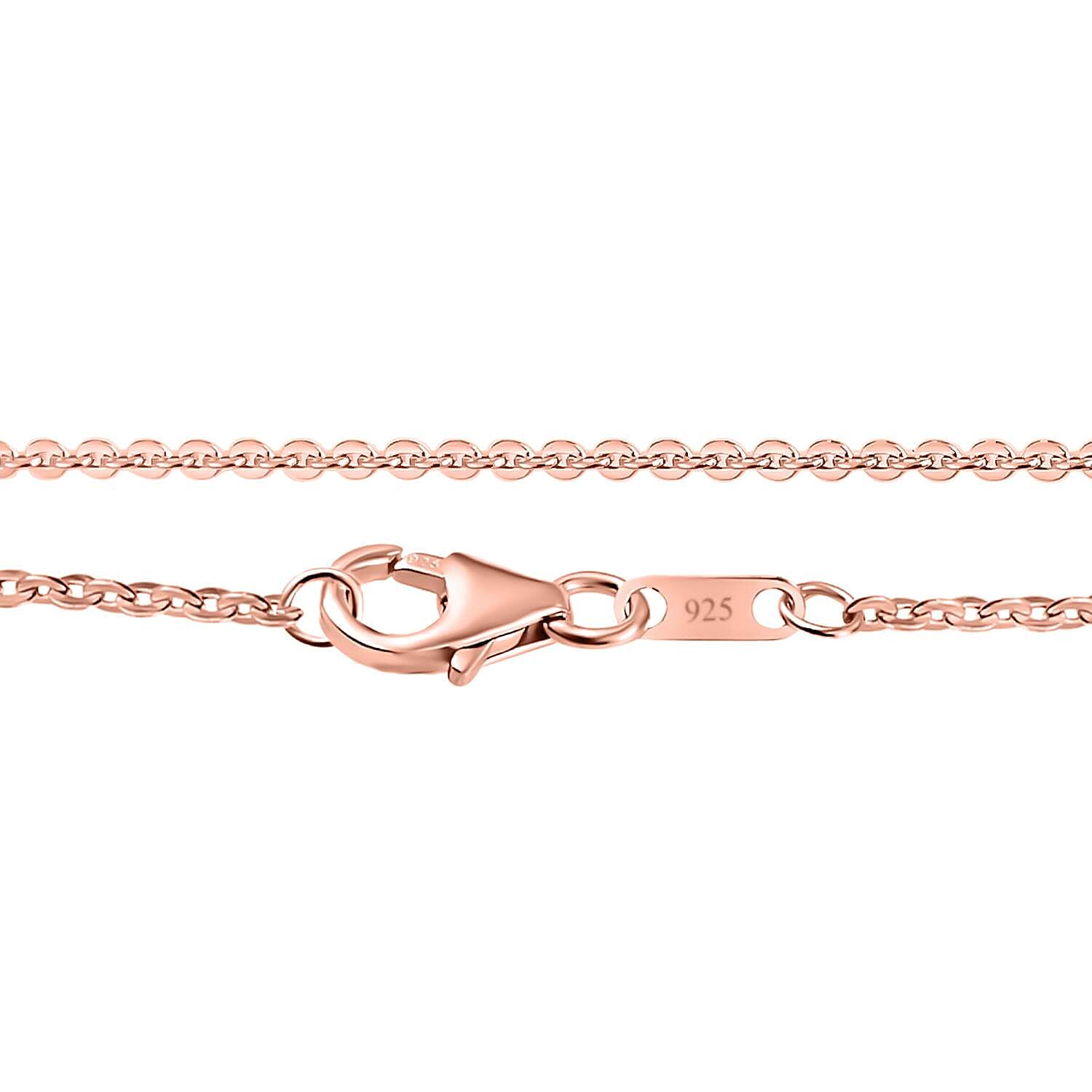 Cubic Zirconia Solitaire Necklace (Size - 20) in 18K Rose Gold Vermeil Plated Sterling Silver 7574851 4