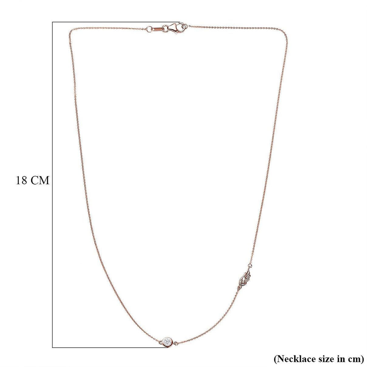 Cubic Zirconia Solitaire Necklace (Size - 20) in 18K Rose Gold Vermeil Plated Sterling Silver 7574851 5