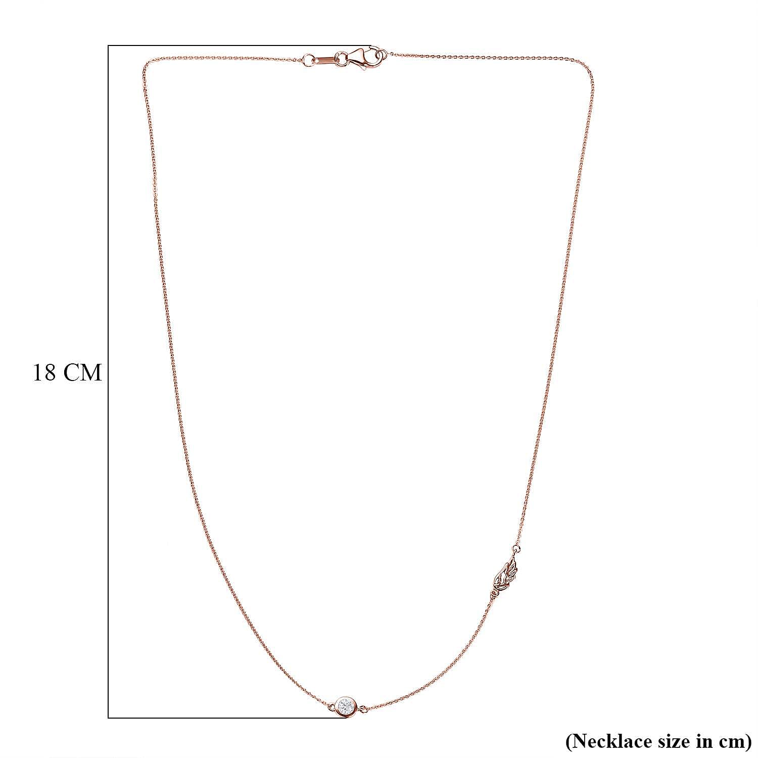 Cubic Zirconia Solitaire Necklace (Size - 20) in 18K Rose Gold Vermeil Plated Sterling Silver 7574851 5