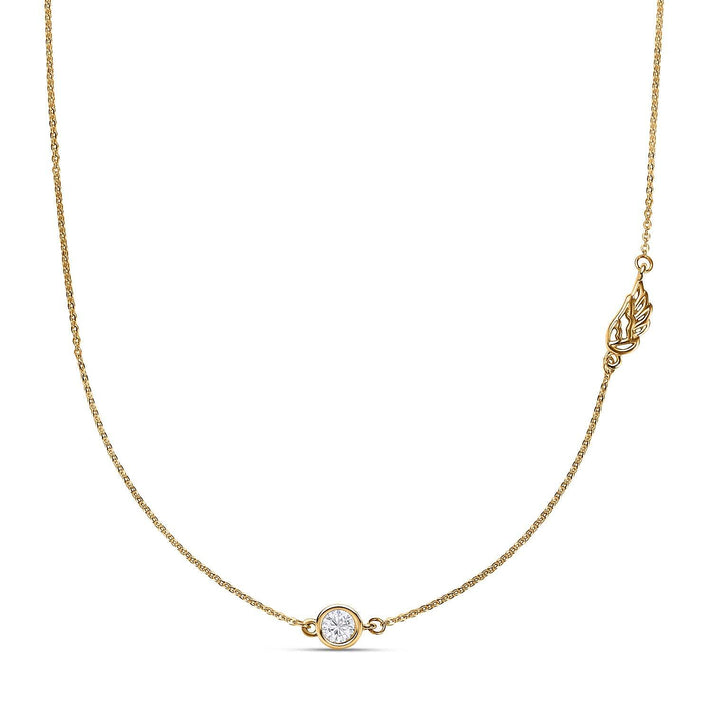 Cubic Zirconia Solitaire Necklace (Size - 20) in 18K Yellow Gold Vermeil Plated Sterling Silver V32635781 1