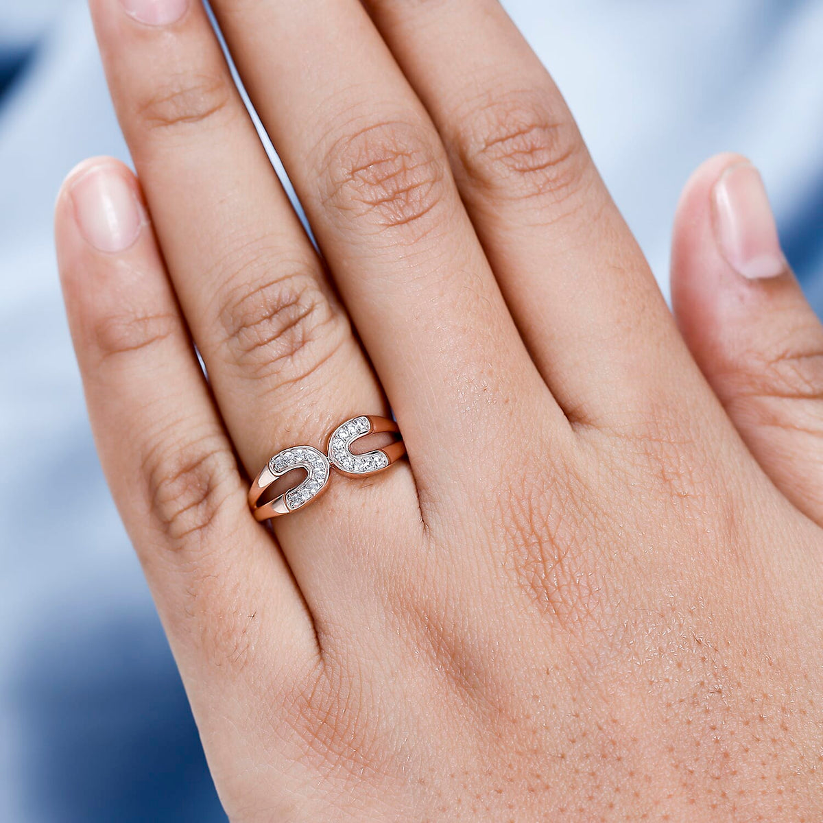 White Cubic Zirconia Accented Open-Space Ring in 18K Vermeil Yellow Gold Plated Sterling Silver 7670278 3