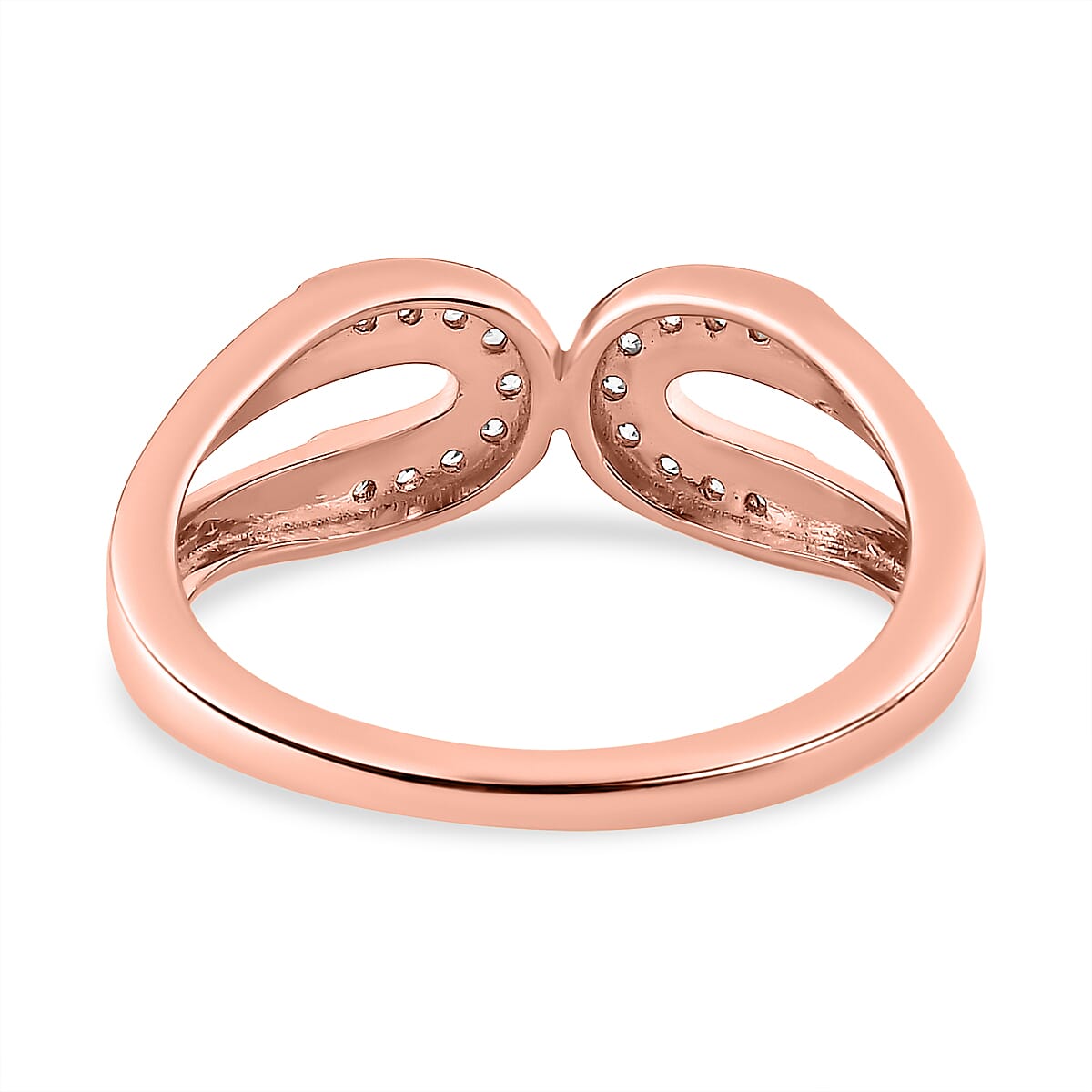 White Cubic Zirconia Accented Open-Space Ring in 18K Vermeil Yellow Gold Plated Sterling Silver 7670278 5