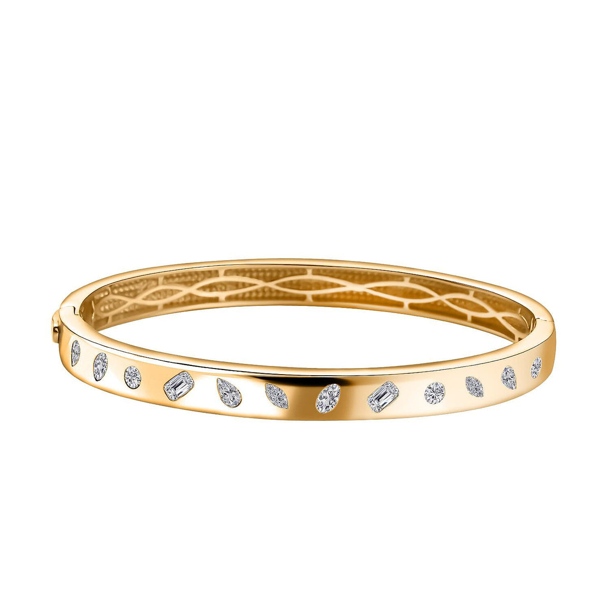 One Time NY Designer Close Out- Flush Set Hinged Bangle 7622806 0